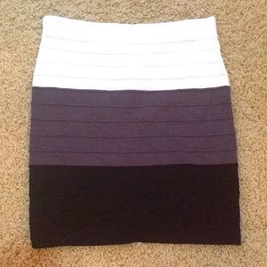 Skirt! Color Block Stretch “Cotton Feel” Skirt S